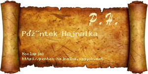 Péntek Hajnalka névjegykártya